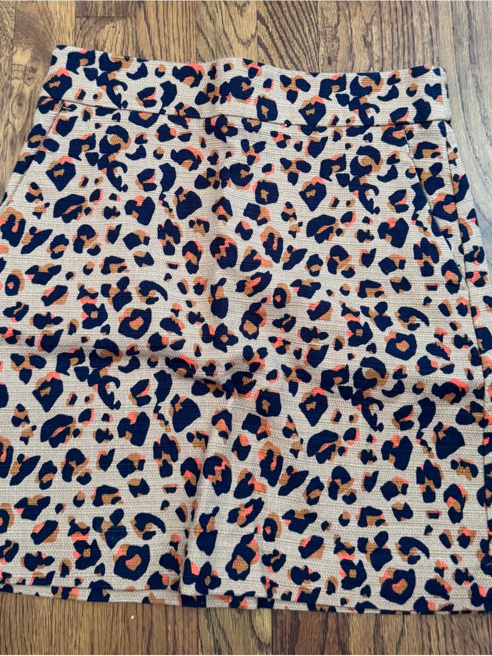 *LOFT Beige and navy Leopard Print A line Pencil Skirt